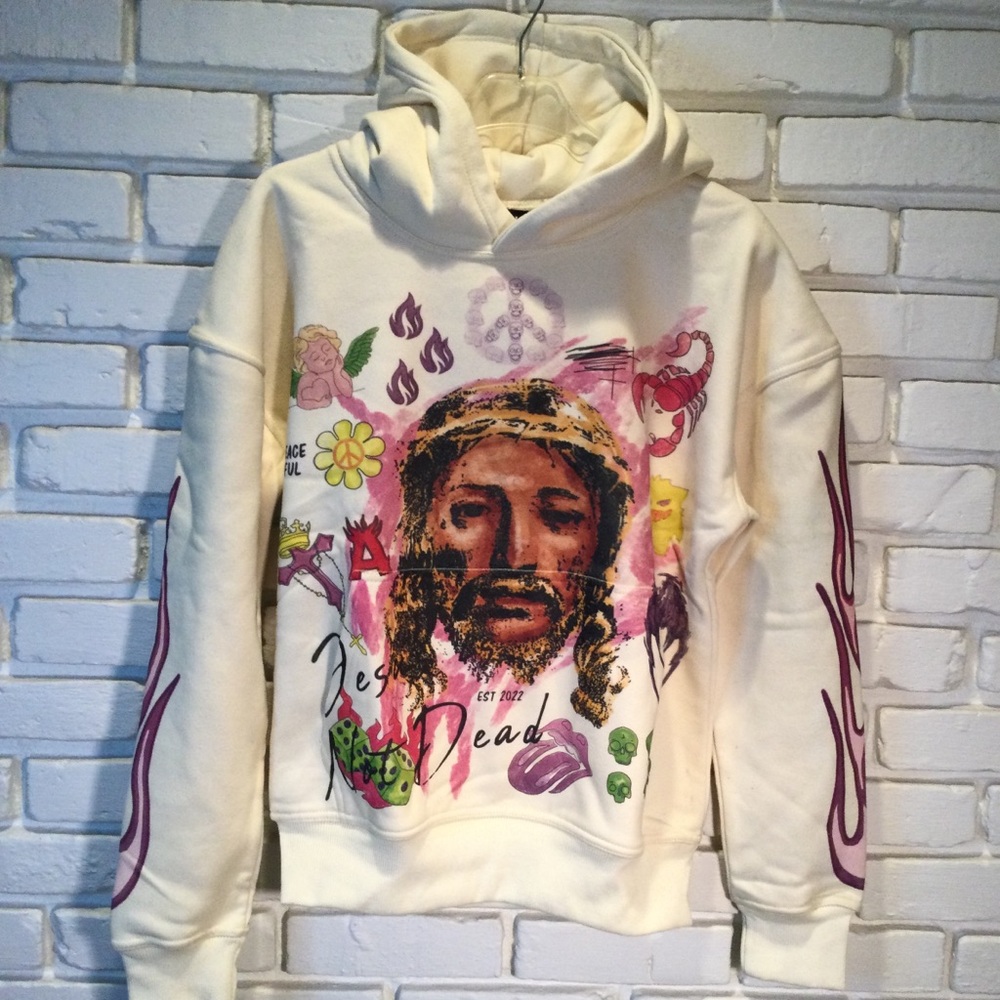 Angelic Motion Hoodie Mens Jesus Not Dead Graphic Streetwear EST 2022 XS/S